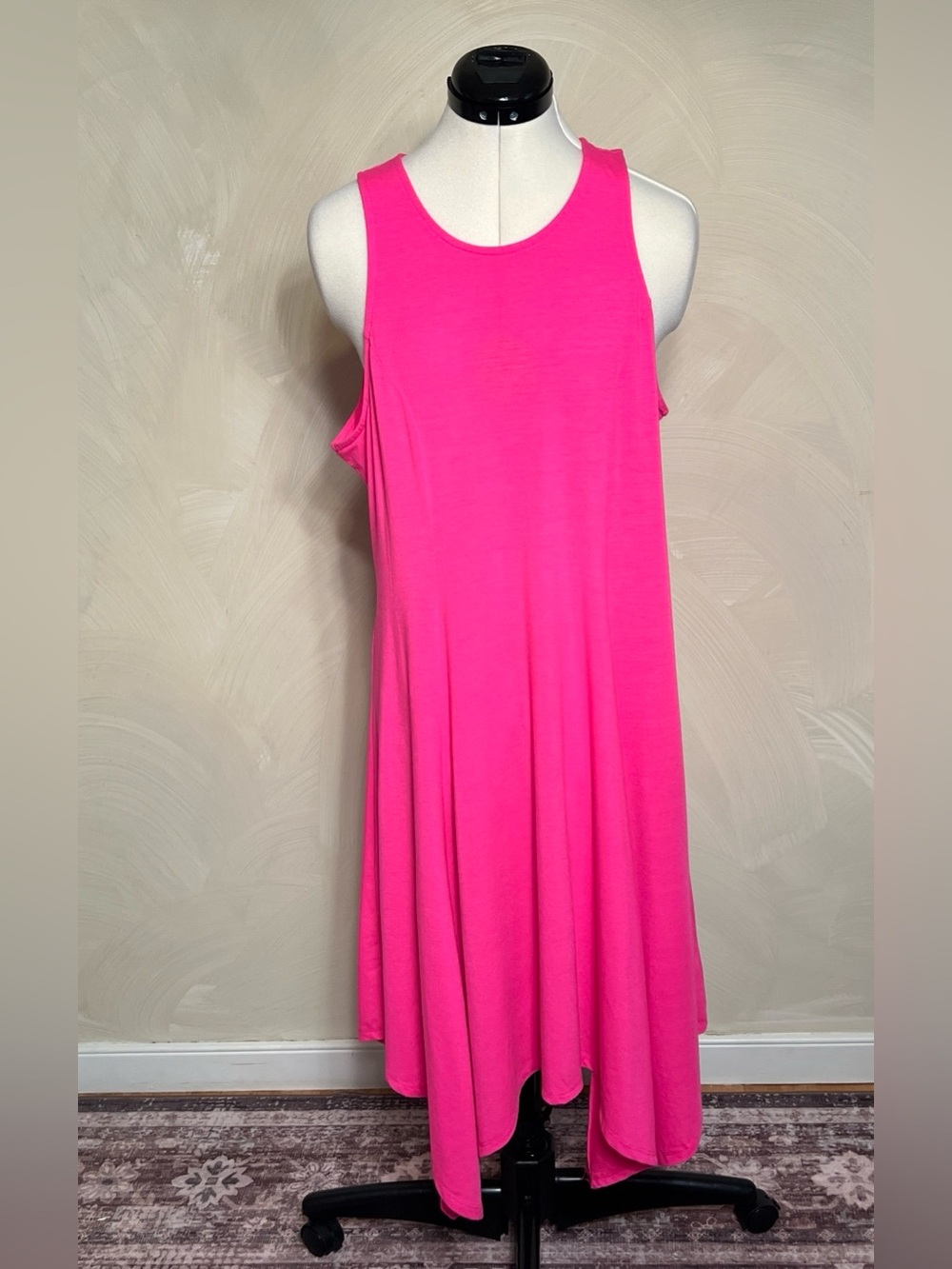 TORRID Women’s Midi Jersey Trapeze Dress Feminine Barbie Pink MSRP:$54|Sz:0/LRG